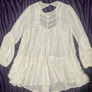 Free People White Lace Blouse